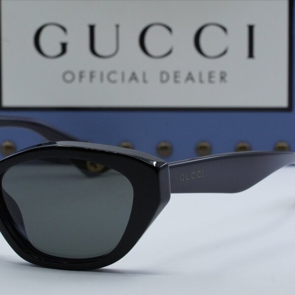 Gucci GG1638S 001 Cat Eye Sunglasses - Black/Smoke main image 4